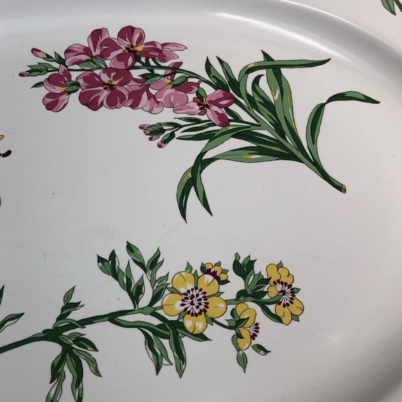 Vintage 1992 Terrace Blossoms Stoneware 14" Oval Serving Platter - Picture 2 of 10